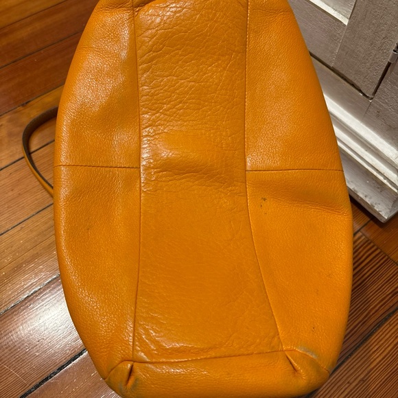 Coach Orange Hobo Shoulder Bag with Chain Strap - Picture 14 of 14